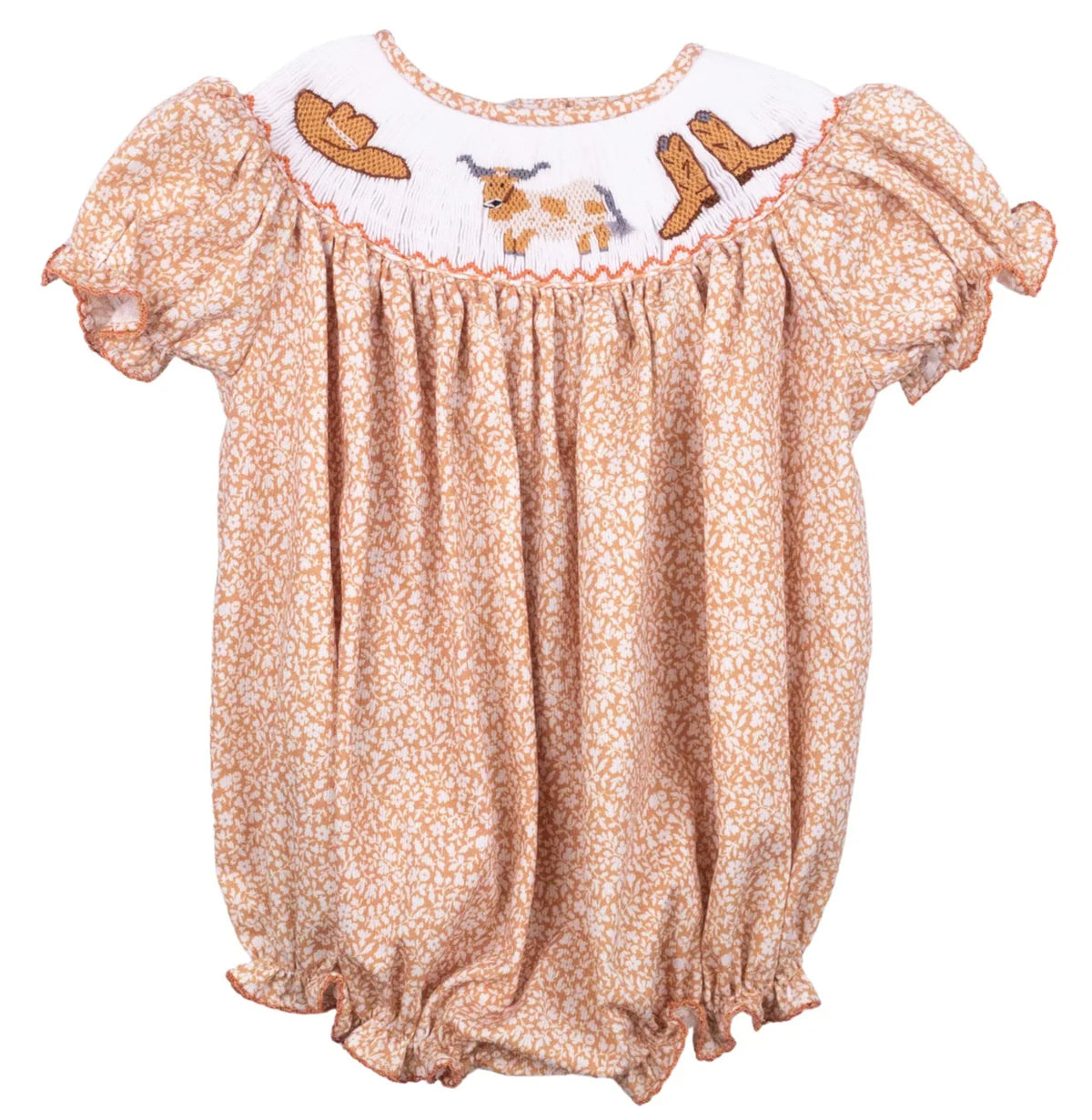 Ruth & Ralph UT Texas Longhorns Smocked Girls Bubble