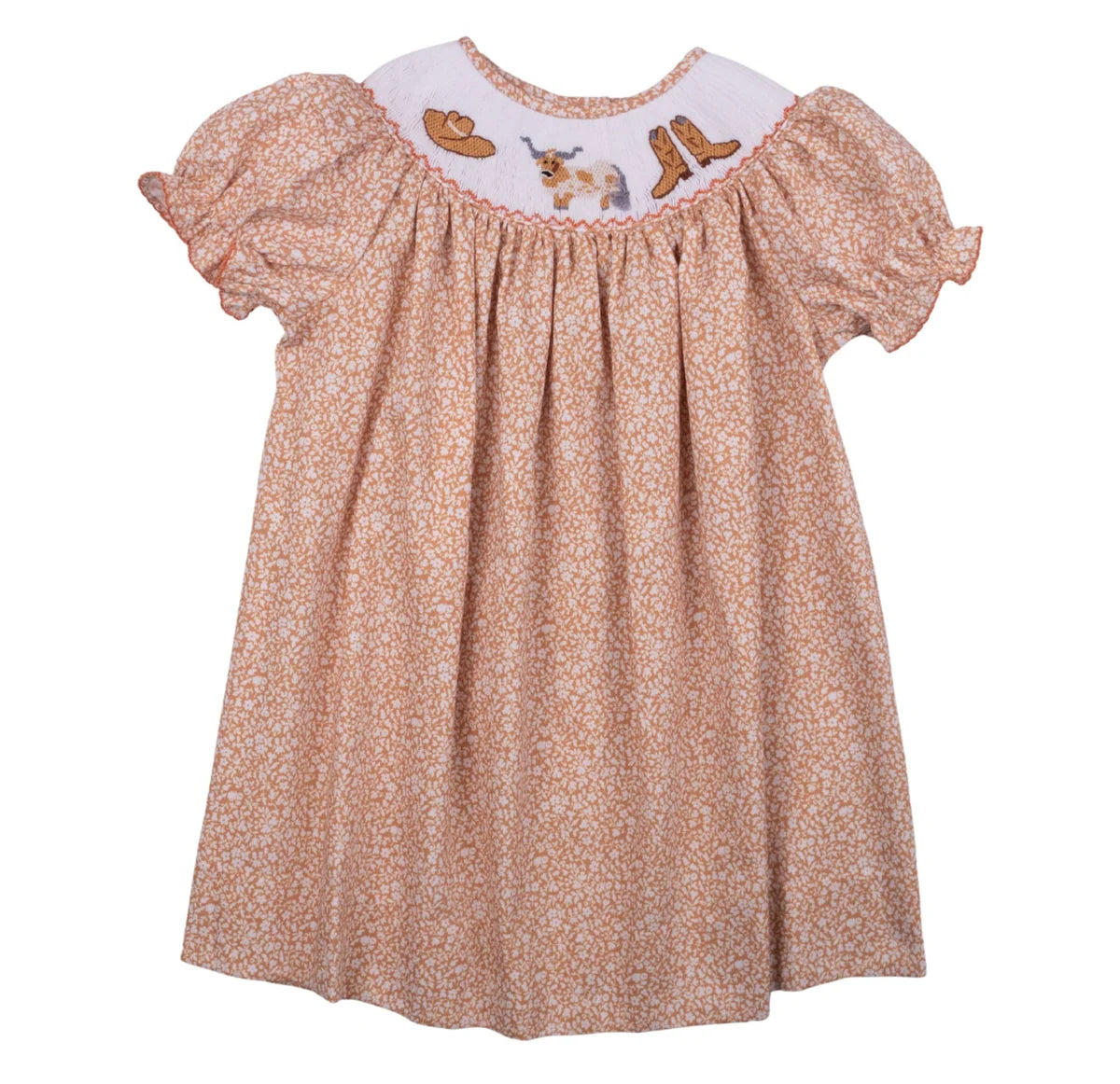 Ruth & Ralph UT Texas Longhorns Girls Smocked Dress
