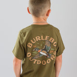 Burlebo Boys Heather Hunter Green Wood Duck Shirt