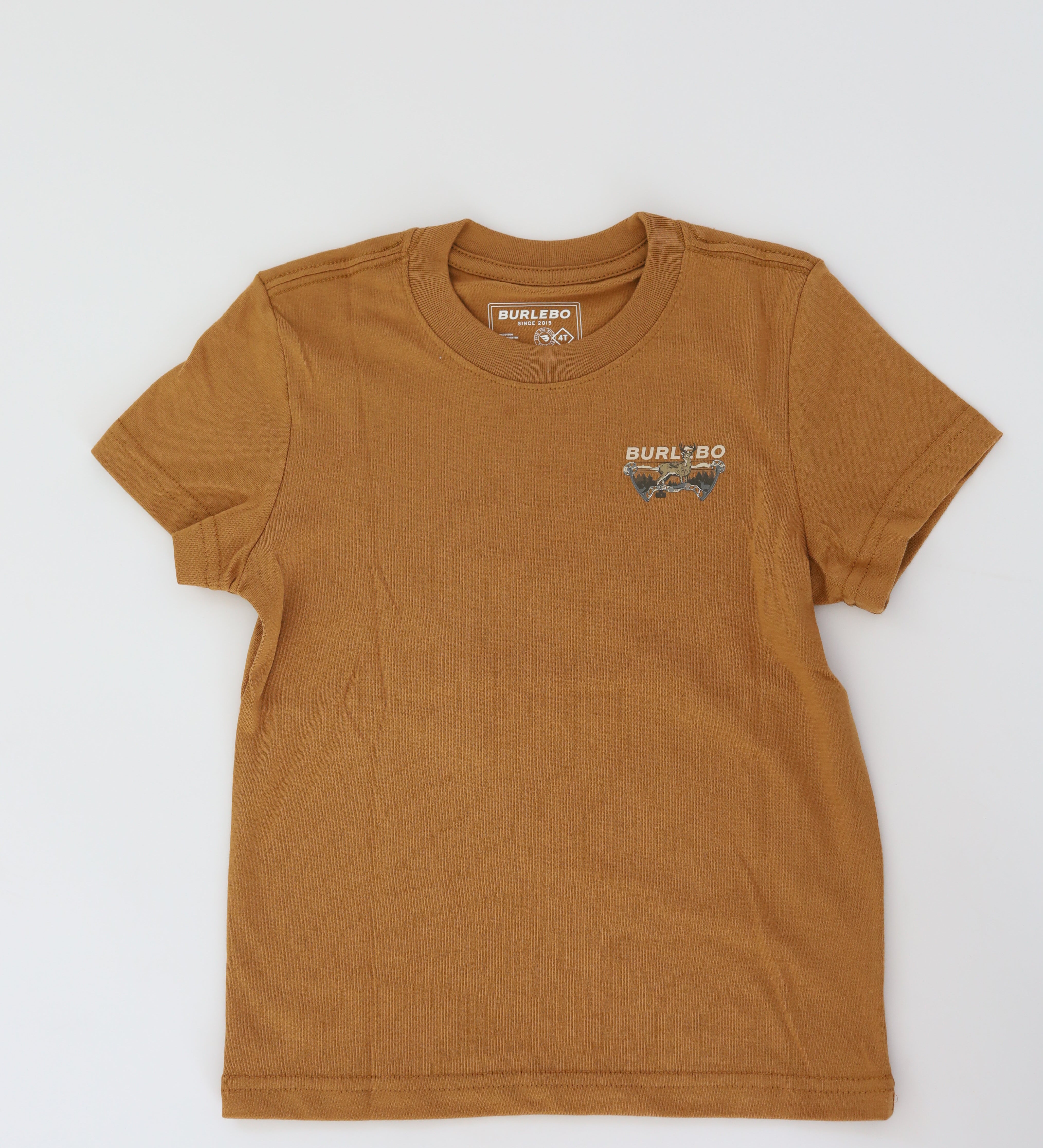 Burlebo Boys Heather Light Brown Bow And Buck Shirt
