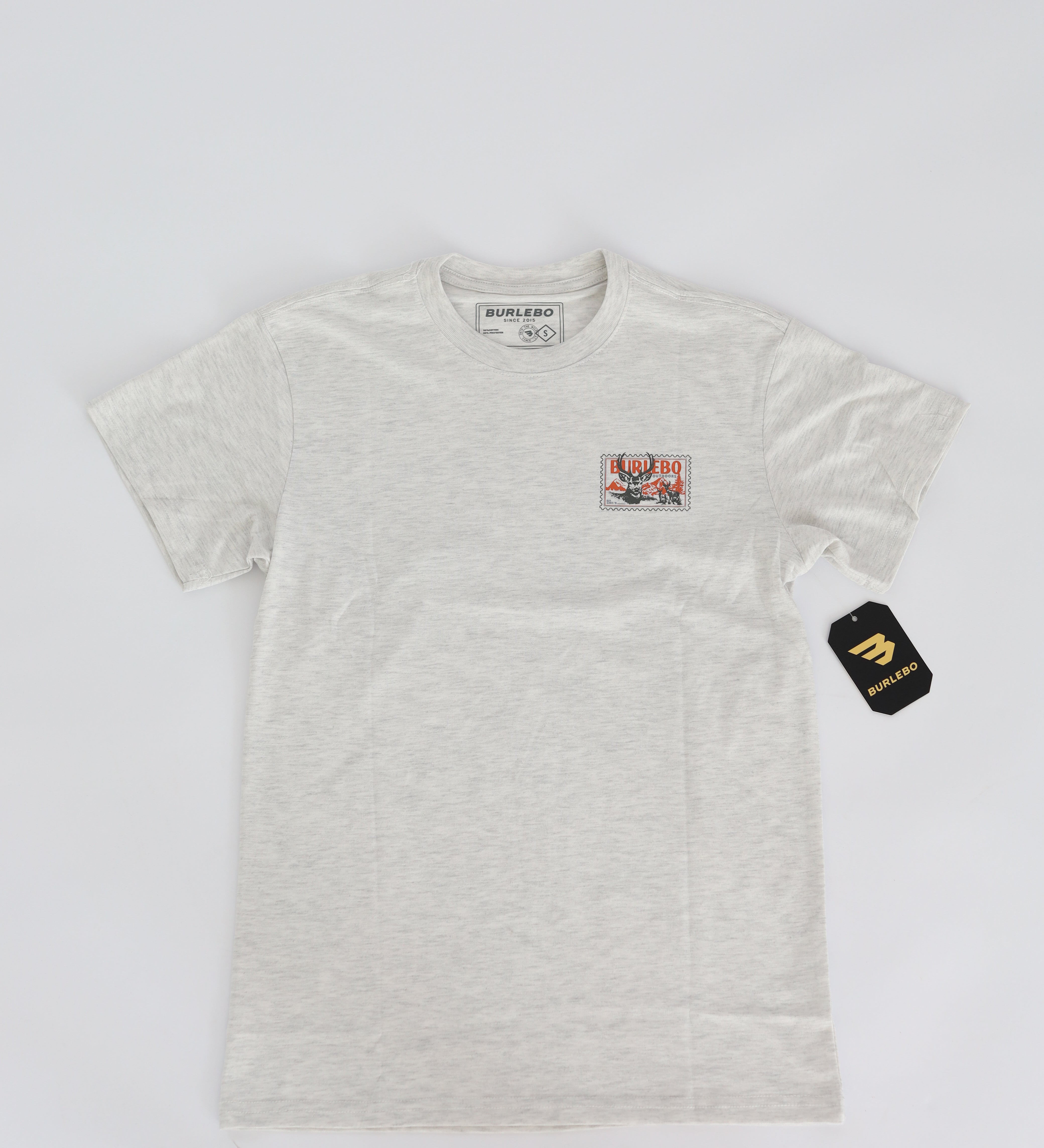 Burlebo Mens Heather Ash Grey Buck Stamp Shirt