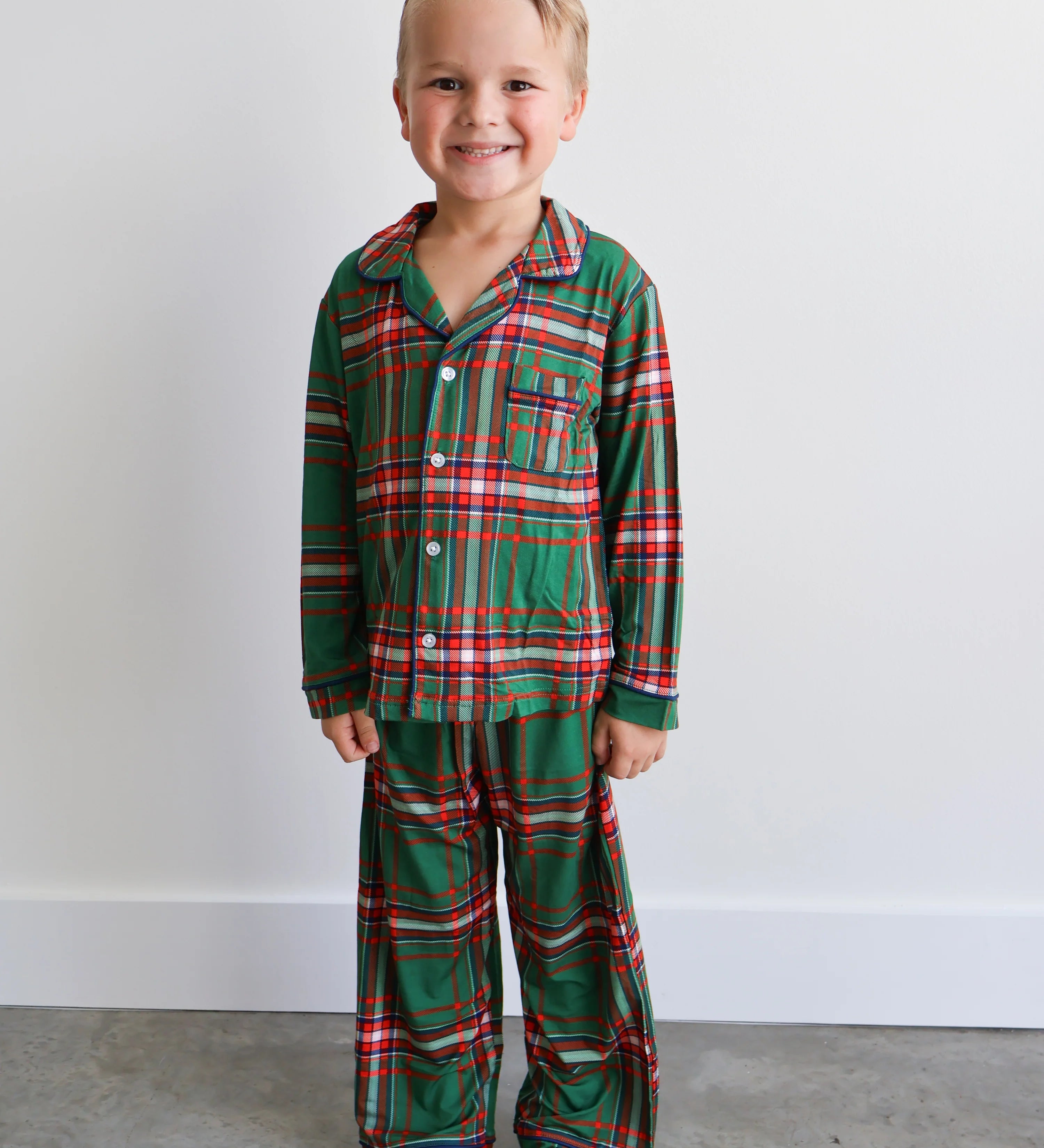 Hollis Baker Boys Kevin Plaid Two Piece Set