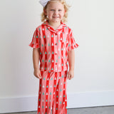 Hollis Baker Girls Pink And Red Christmas Two piece Set
