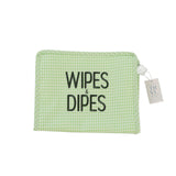 TRVL Green Gingham Wipes and Dipes Roadie Pouch