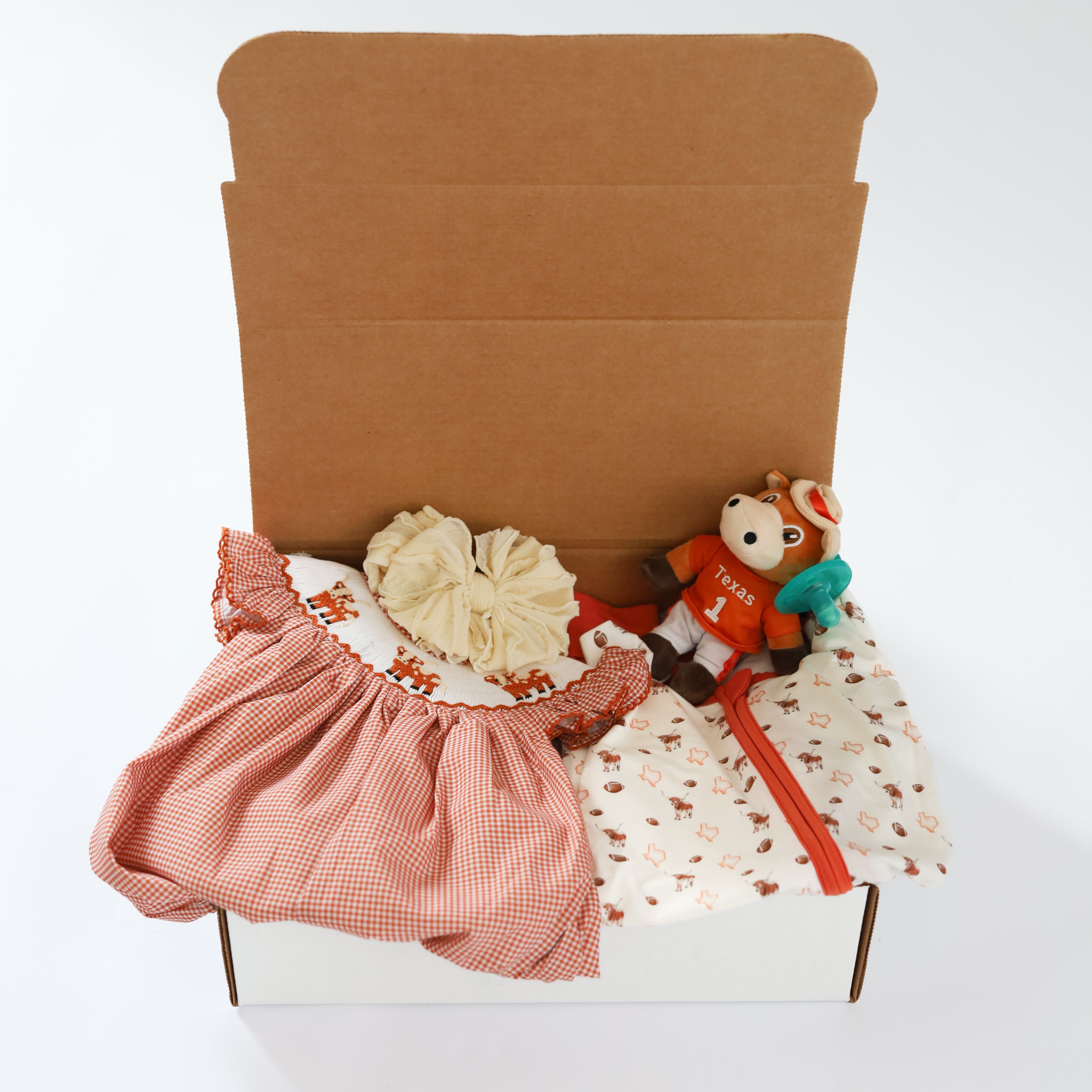 Girls Texas Longhorn Hook 'Em Newborn Box