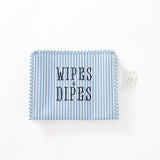 TRVL Pinstripe Blue Wipes and Dipes Bag