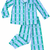 Hollis Baker Boys Green And Blue Christmas Two Piece Set