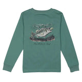 Properly Tied Set The Hook Marine Green Long Sleeve Shirt