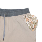 Burlebo Mens Khaki Venado Camo Liner Athletic 7" Shorts