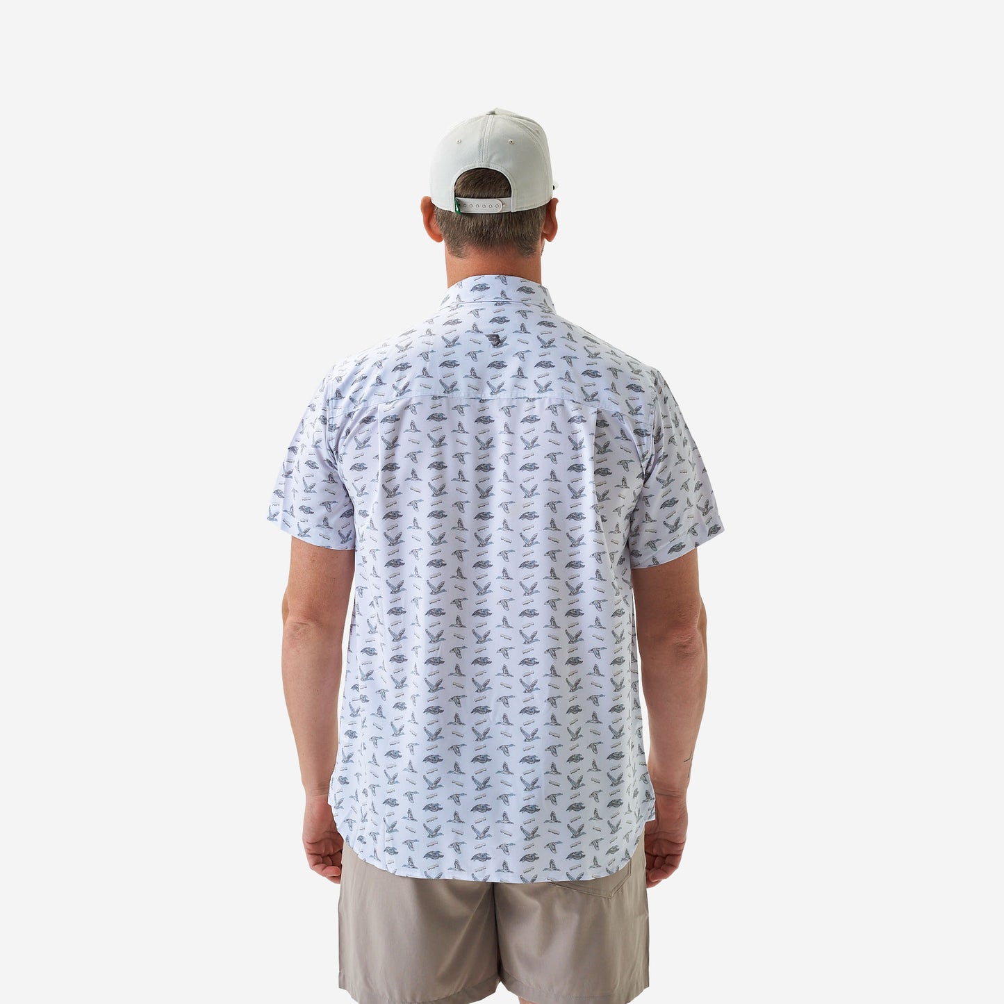 Burlebo Ducks & Calls Performance Men's Button Up Short Sleeve