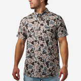 Burlebo Mens Mallard Mayhem Camo Performance Button Up