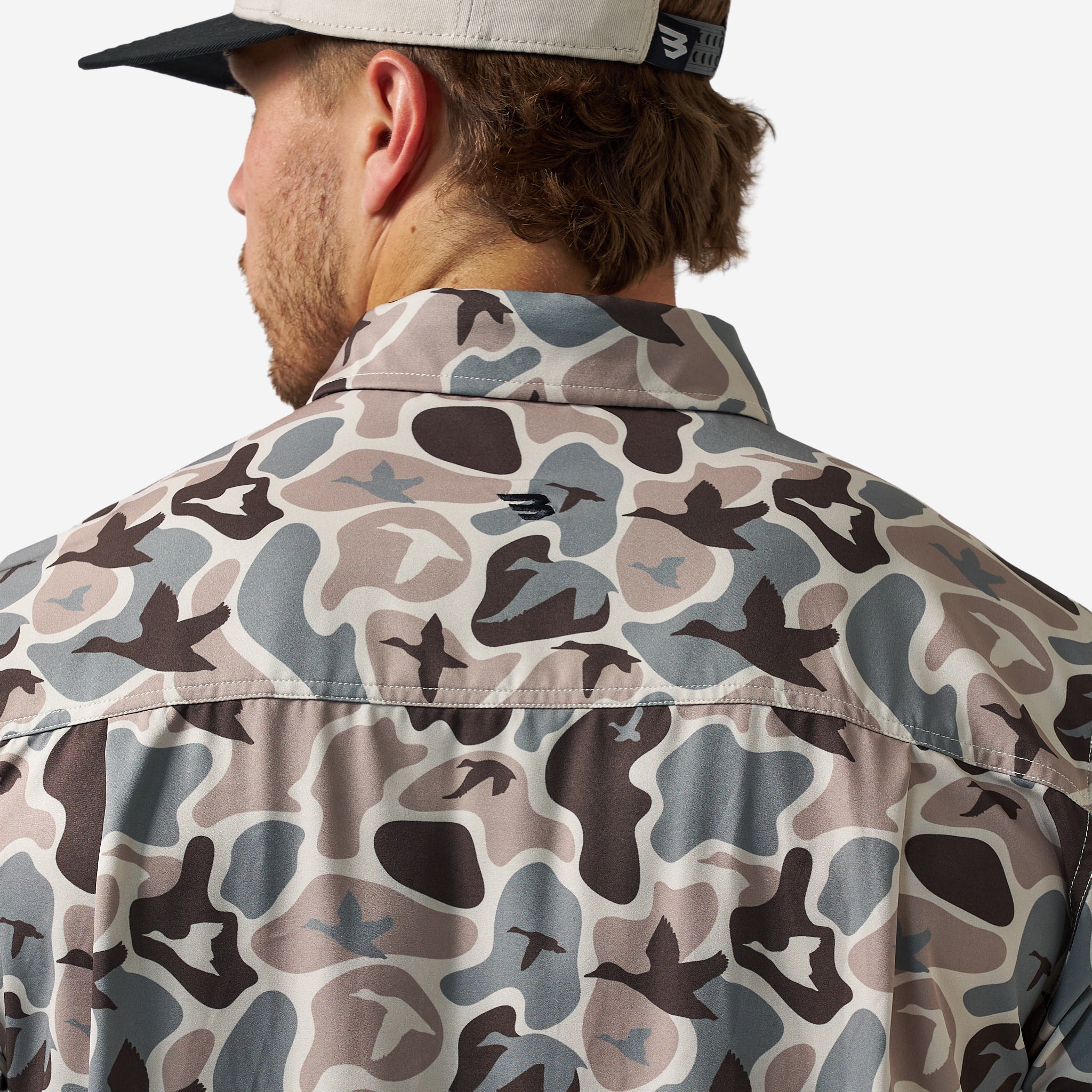 Burlebo Mens Mallard Mayhem Camo Performance Button Up