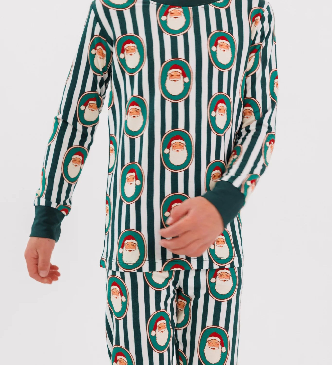In My Jammers Boys Green Santa Claus Lane Two Piece Set