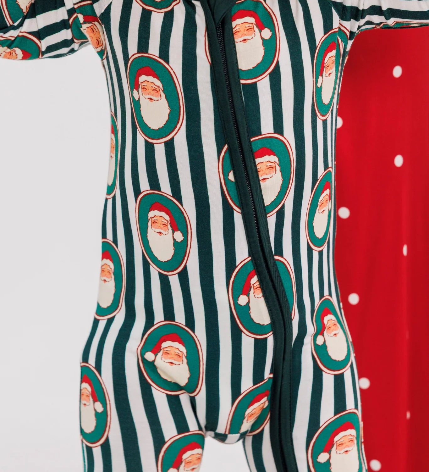 In My Jammers Boys Green Santa Claus Lane Onesie