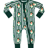 In My Jammers Boys Green Santa Claus Lane Onesie