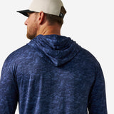 Burlebo Mens Navy Marsh Camo Performance Hoodie