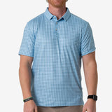 Burlebo Mens Texas Light Blue Performance Polo