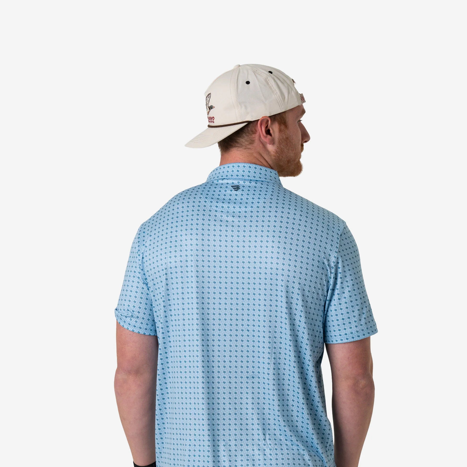 Burlebo Mens Texas Light Blue Performance Polo