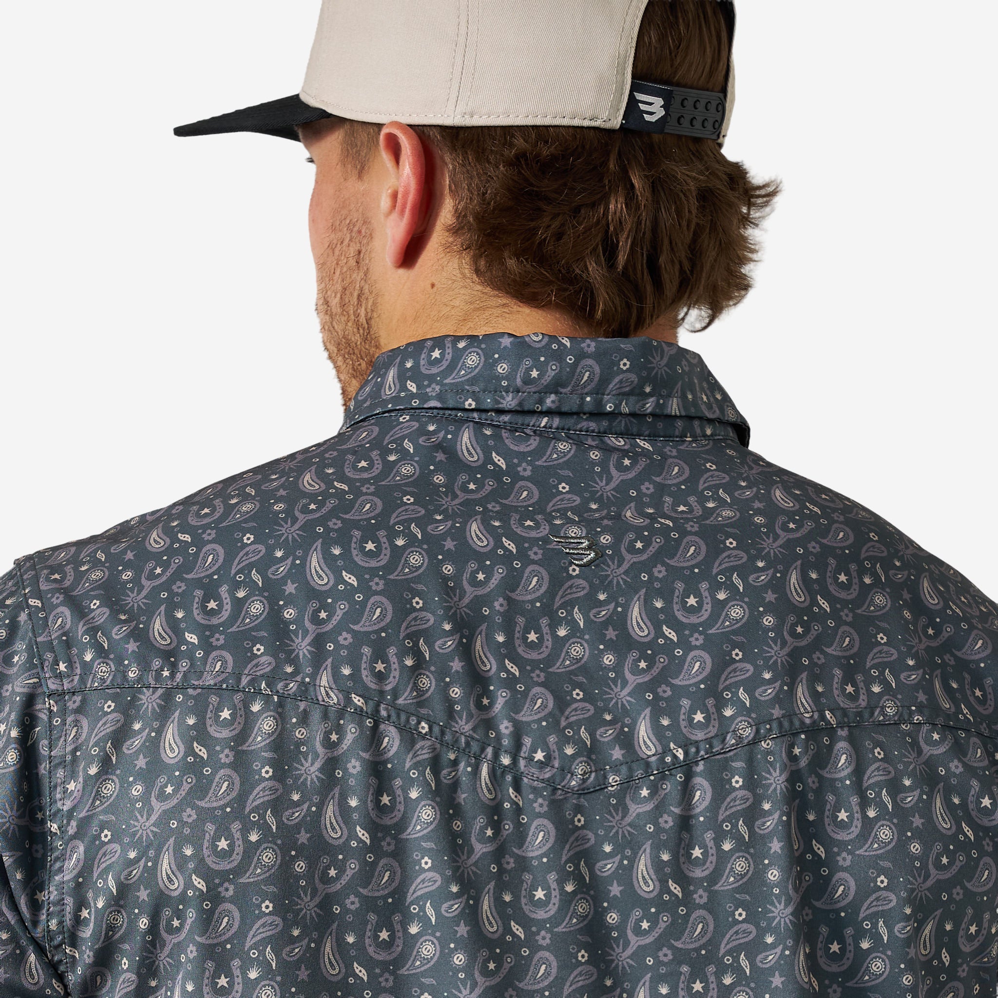Burlebo Mens Paisley Spurs Performance Western Shirt