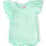 Mila & Rose Girls Pastel Green Flutter Bodysuit