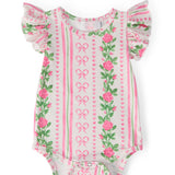 Mila & Rose Girls Rosebud Bows Flutter Bodysuit