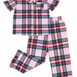 Hollis Baker Girls Pink Plaid Two Piece Set