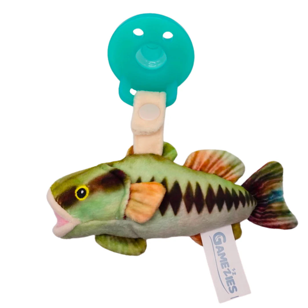 Bass Fish Pacifier Toy & Clip