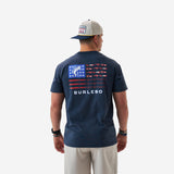 Burlebo Heather Navy Fishing USA Short Sleeve Men's Short Sleeve Shirt