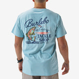 Burlebo Heather Sky Blue Tackle Shop Short Sleeve Mens Shirt