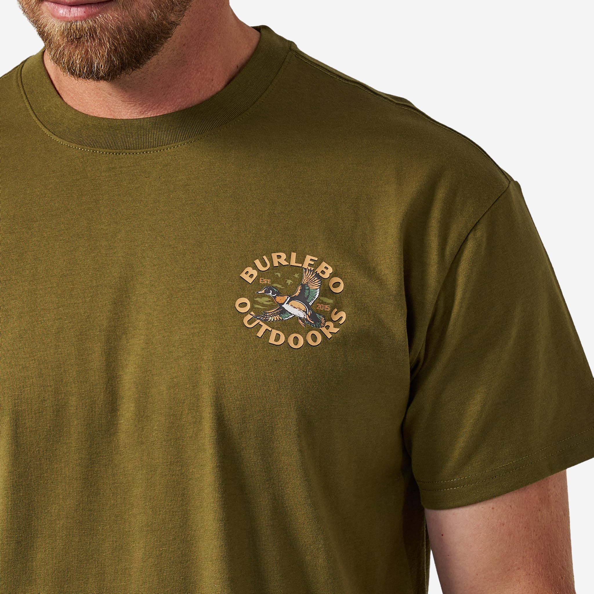 Burlebo Mens Heather Hunter Green Wood Duck Shirt
