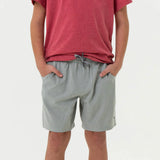 Burlebo Boys Grey Athletic Shorts With Grey Aztec
