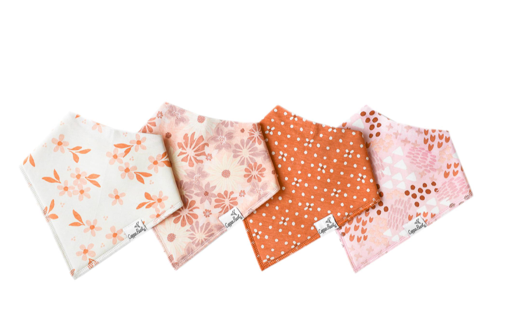 Rue Baby Bandana Bib Set (4 pack) Copper Pearl