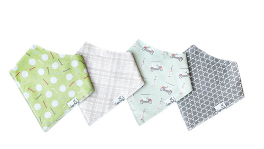 Bogey Baby Bandana Bib Set (4 pack) Copper Pearl