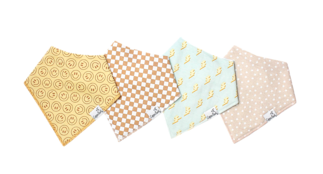 Vance Baby Bandana Bib Set (4 pack) Copper Pearl