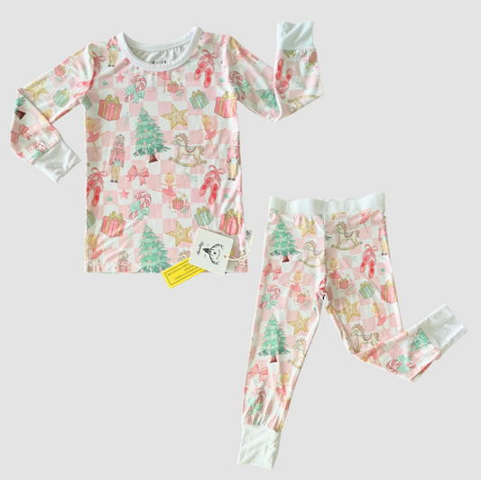 Girls Nutcracker Christmas Bamboo Two Piece Pajama