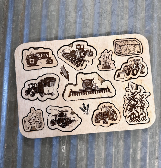 Wooden Western Kids Farm Puzzle