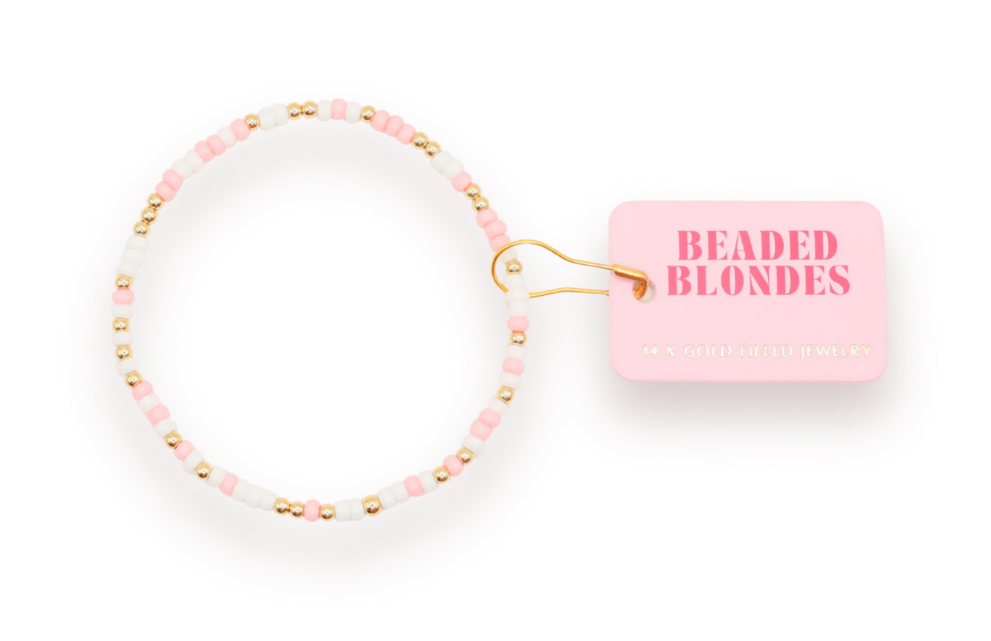 Beaded Blondes - Pink and White Sprinkle Bracelet