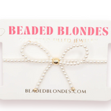 Beaded Blondes - Pearl Bow Bracelet