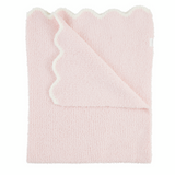 Mud Pie Pink Scallop Chenille Girls Blanket