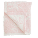 Mud Pie Pink Bow Chenille Blanket