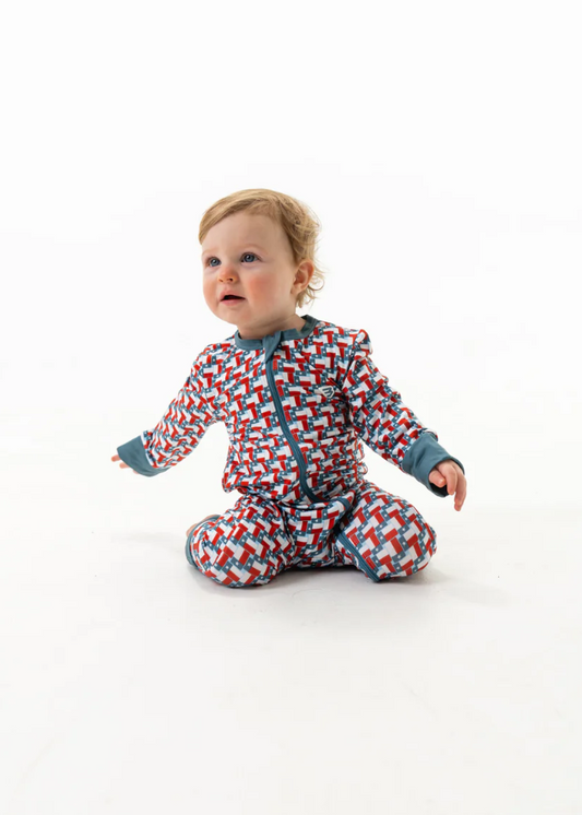 Burlebo Texas Flag Zip Up Onesie