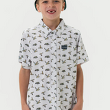 Burlebo Flying Mallard Ducks Youth Performance Button Up Boys Shirt