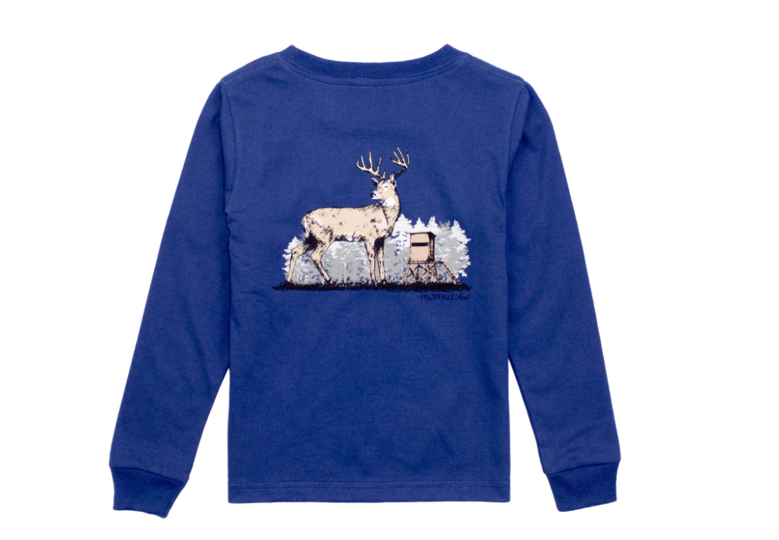 Properly Tied Boys River Blue Buck Long Sleeve Boys Shirt