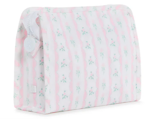 TRVL Ribbon Floral Pink Roadie Medium Zip Pouch