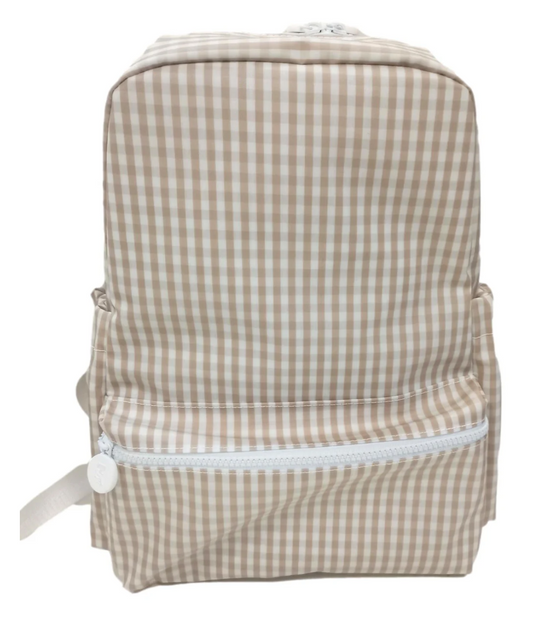 TRVL Gingham Khaki Backpack