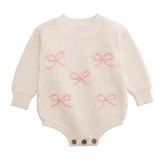 MudPie Bow Chainstitch Sweater Bubble