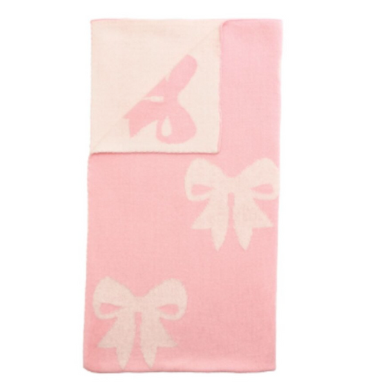 MudPie Bow Knit Girls Blanket