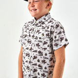 Burlebo Cowboy Country Pearl Snap Western Boys Shirt