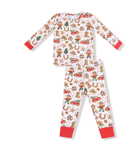 Angel Dear Two Piece Bamboo Pajamas- Cowboy Christmas