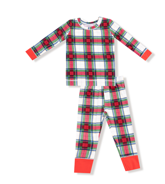 Angel Dear Two Piece Bamboo Pajamas- Holiday Plaid